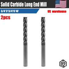2 PCS 4 Flute 3/4" x 3" x 6" Solid Carbide Long End Mill - AlTiN Coated