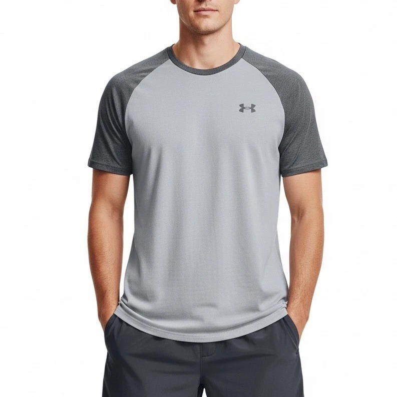 Under Armour Mens Gray Loose Fit Raglan Sleeve T Shirt Size XL
