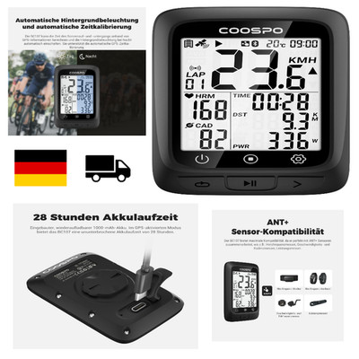 COOPSO BC107 Fahrradcomputer GPS Kabellos ANT Kompatibel 2,4