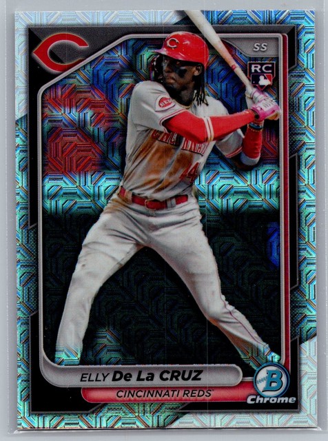 2024 Bowman Chrome #42 ELLY DE LA CRUZ Mega Mojo Refractors RC Rookie Reds