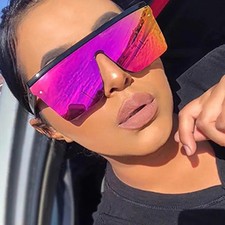 Square Sunglasses Large Frame UV400 Casual Outdoor Colorful Women Glasses
