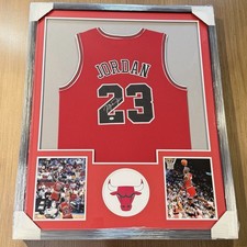 Michael Jordan Signed Chicago Bulls Jersey Framed W/ COA 34&rdquo;x42&rdquo;