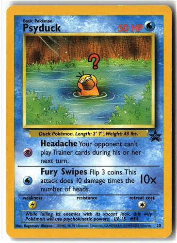 1999 Psyduck ⭐️ 20 Promo Wizards Black Star Promos WOTC Pokemon NM Front/LP Back