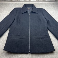Pendleton Merino Wool Zip Jacket Women s S Black Lined Collared Classic Warm