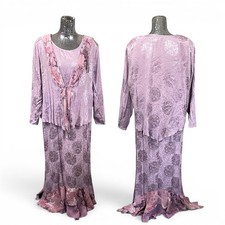 Spencer Alexis Vintage Floral Jacquard Dress Jacket Set Fairy Plus Size 1X
