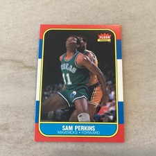 1986 Fleer Sam Perkins Rookie Card RC #86 Dallas Mavericks. rookie card picture