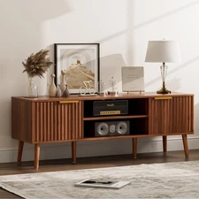 TV Stand for Living Room, Mid Century Modern Entertainment Center for 55/60/6...