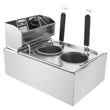 Commercial Pasta Cooker Electric Noodle Cooker with 2 Baskets for Restaurant