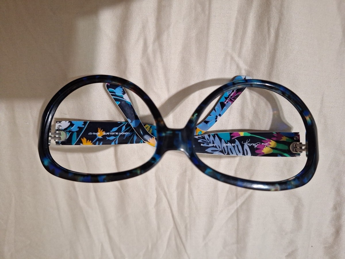 Vera Bradley Black Blue Lucite Oversize Glasses Midnight 