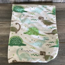 Green Brown Dinosaurs Baby Blanket Polka Dots RN 119741 Lovey Security SL Home
