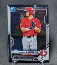 Trevor Larnach Chrome Prospect Rookie 2021 Bowman Card #BCP-80 Minnesota Twins. rookie card picture