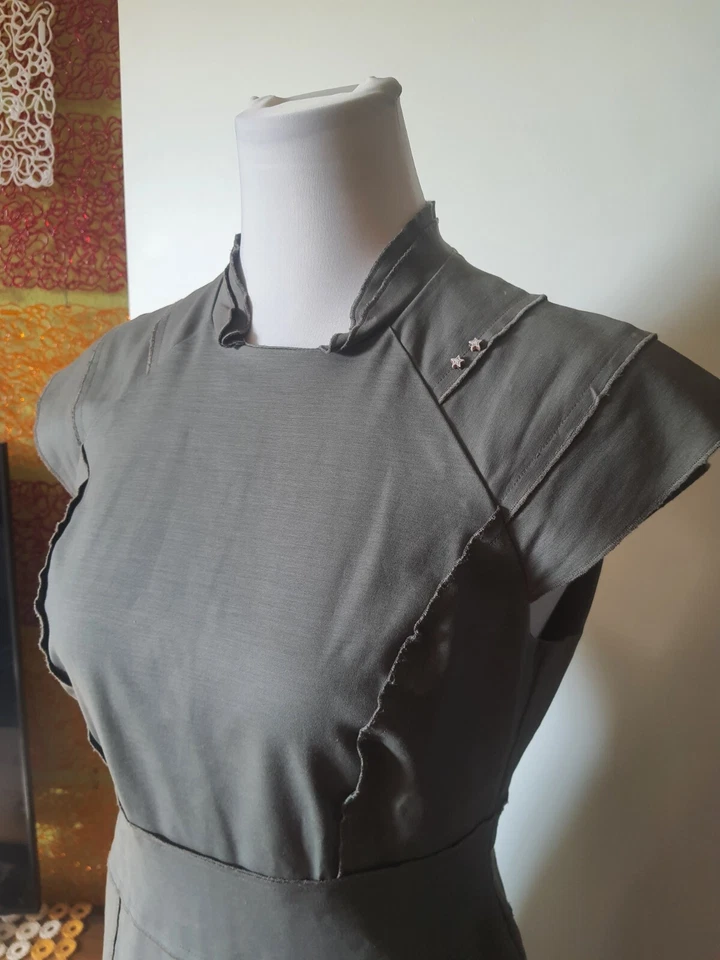 Khaki Etuikleid Militär Baumwolle uniform army Steampunk, Hoss Intropia, Gr 38 - Bild 4 von 4