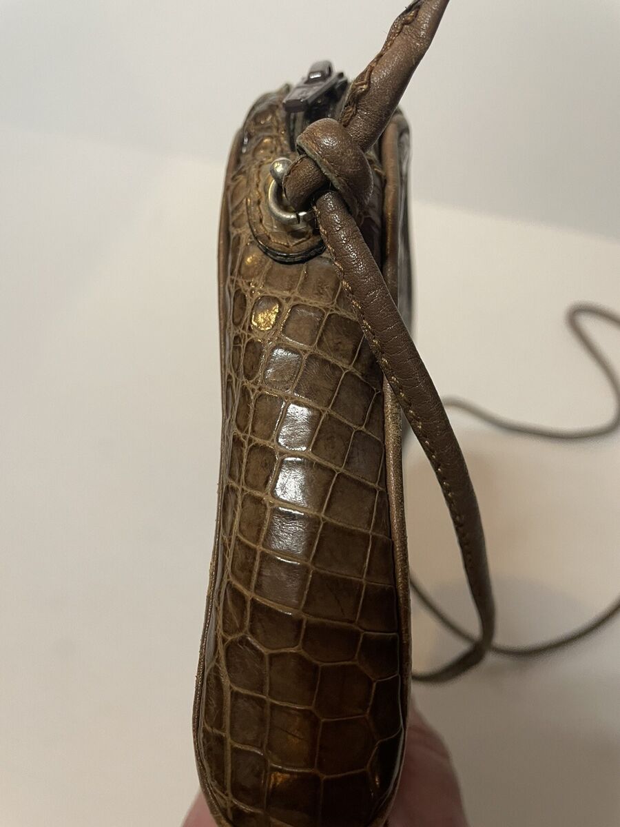 Vero Coccodrillo Brown Crocodile Leather Handbag | eBay Vero Coccodrillo Brown Crocodile Leather Handbag | eBay