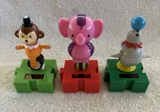{3} Suncatcher Solar Powered Dancing Bobble Heads Circus Seal Monkey Elephant