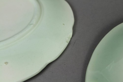 3 Vieux Céramique Assiette - Corbeille de Fruits - Ampoule Décor - Ø Par Env. 17 - Photo 9 sur 12