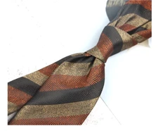 New Classic Striped Brown Black JACQUARD WOVEN 100% Silk Men's Necktie Tie