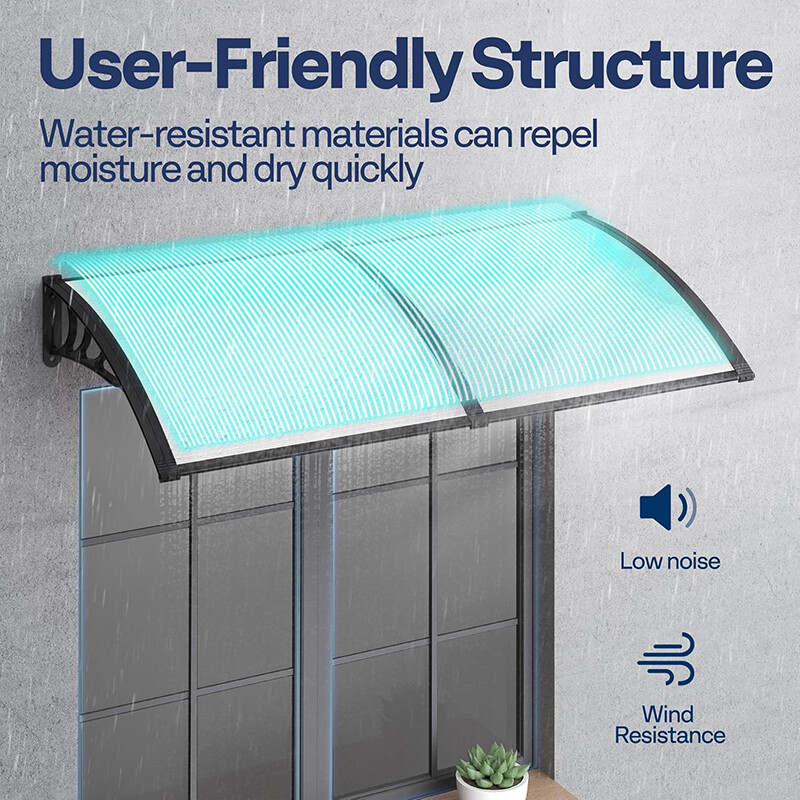 Window Awning Front Door Eaves Canopy Polycarbonate Roof Cover 40'' x ...