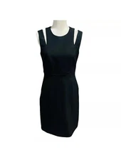 Trina Turk Davani Women’s Size 6 Black Sleeveless Cut Out Shoulder Sheath Dress