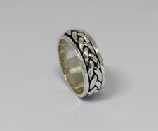 Sterling Silver braid Spinner Ring Celtic Ring Braided Weave Band Ring B253