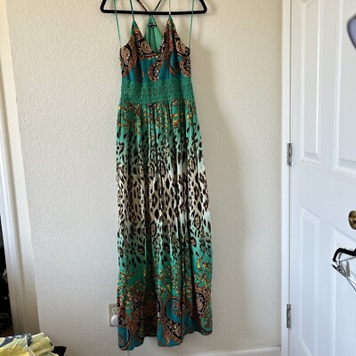 Fashion Nova Women's Maxi Dress Medium Crochet Lace Lined Cheetah Floral  Party | eBay