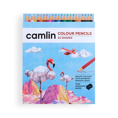 Camlin Colour Pencils Full Size-24 Shades| Multicolor | Wood | Free Shipping