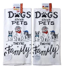 Set of 2 DOGS AREN'T PETS - THEY'RE FAMILY Terry Kitchen Towels by Kay Dee