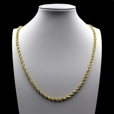 10K Yellow Gold 2.5mm Diamond Cut Rope Chain Pendant Necklace 16"-30"