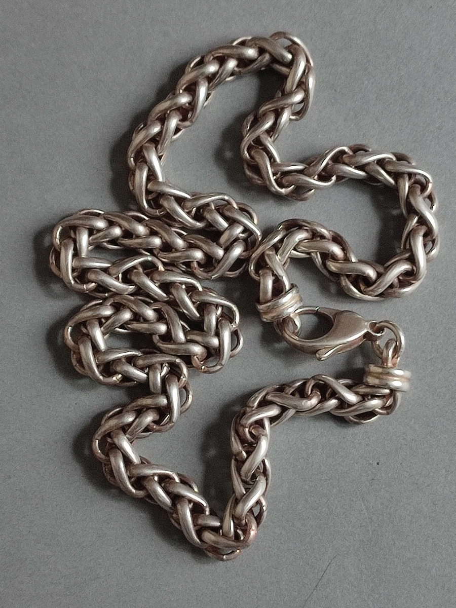 Collier En Argent Massif 925 - Chaîne Vintage, Origine Italie, Neuf Sans Emballage