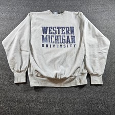 Vintage Western Michigan University Sweatshirt Mens 2XL Gray NCAA MV Sport 90s