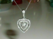 2 Ct Round Cut Moissanite Heart Pendant With ...