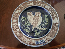 Vtg 1980 Series 1st Series, Limited Edition Stoneware Plate Owls