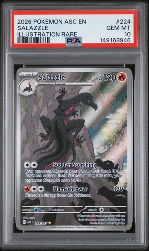 2026 POKEMON ASC EN-ASCENDED HEROES ILLUSTRATION RARE #224 SALAZZLE PSA 10