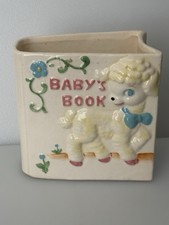 Vintage Baby Nursery Planter Lamb Neutral Col...