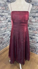 Debut Women’s Red Satin A Line Gown Dress Size UK 16 Occasion