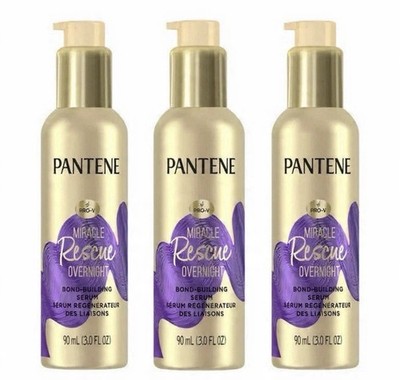 3 PACK Pantene Pro-V Miracle Rescue Hair Overnight Bond-Building Serum, 3oz