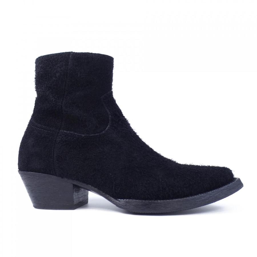 Stivali corti Saint Laurent con cerniera laterale neri punta tonda taglia 39 5 uomo autentici