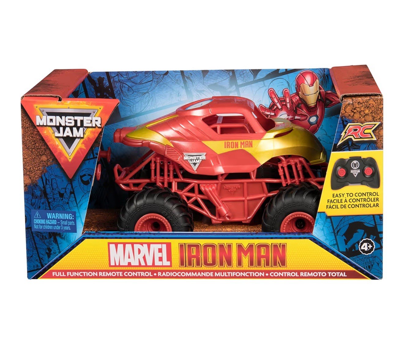 Monster Jam Marvel Iron Man RC Monster Truck Full Function Remote Control - NEW