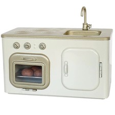 New Maileg Mouse Dollhouse Kitchen Miniature Oven Stove Sink Cream w/ Buns NIB