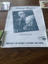Jimmy Rogers 1990 Ludella Promo Poster Wilson Stroger Harvey  Blues