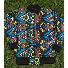 Ankara-Style Bomber Jacket - Adult Small 36  Chest