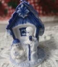 Vtg  Blue Porcelain Ornament Holy Family Adorable Mint  — photo 7