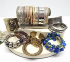 VINTAGE TO NOW FASHION/COSTUME JEWELRY BRACELET LOT ASSORTED TYPES & MATERIALS
