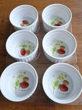 Kent Pottery Royal Sovreign Strawberry Design Ramekins Set Of 6 NOS
