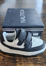 NAUTICA Grovesnor Court SHOES Strap BOYS WHITE/BLACK TODDLER US 8 NEW IN BOX