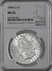 1898-O  $1  MORGAN SILVER DOLLAR  "NEW ORLEANS"  NGC MS65  #8672760-002