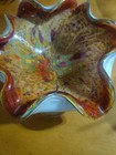 Vintage Mid-centry  Murano Tutti Fruitii Hand Blow Art Glass With Fuffled Edge — photo 2