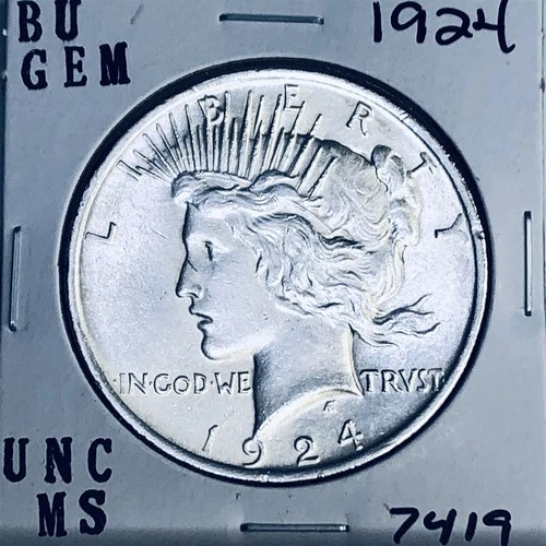 1924 P BU GEM PEACE SILVER DOLLAR UNC MS+++ U.S. MINT RARE COIN 7419