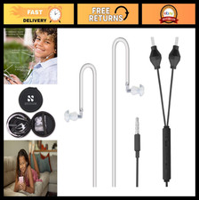 Wireless Air Tube Headphones with Microphone, Noise Isolation, Black