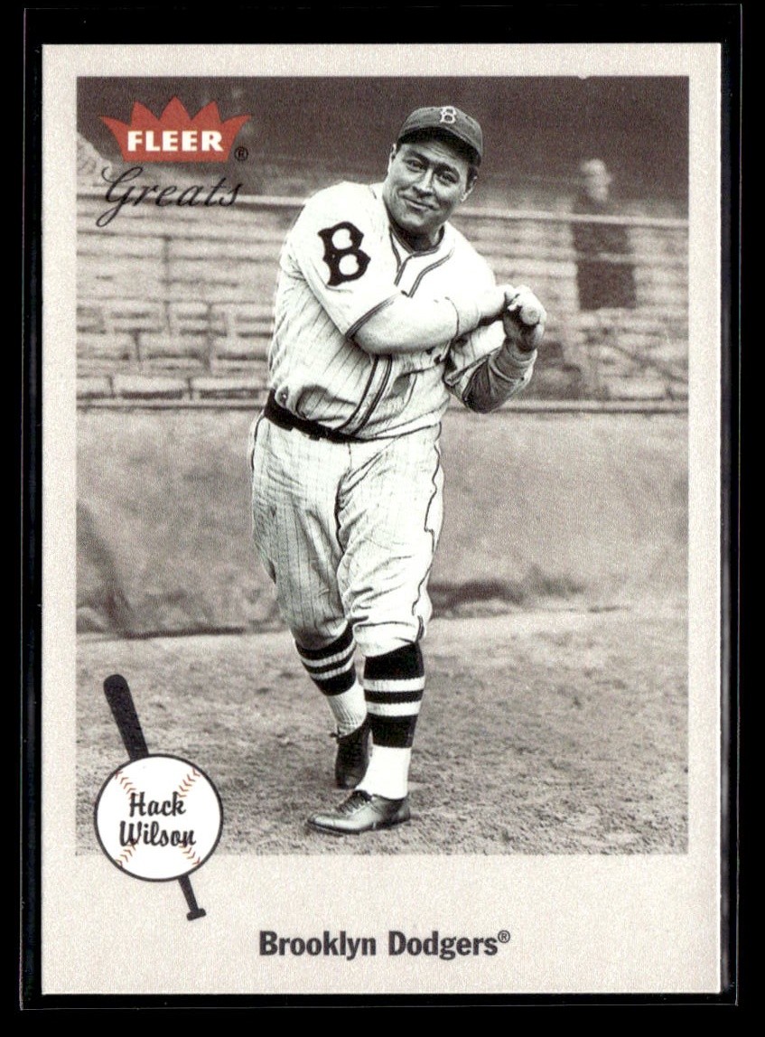 2002 Fleer Greats of the Game #65 Hack Wilson H104