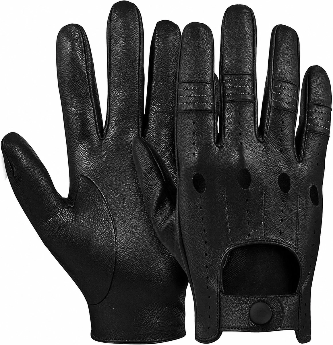 Mens Classic Retro style quality Chauffeur Soft Lambskin Leather Driving Gloves